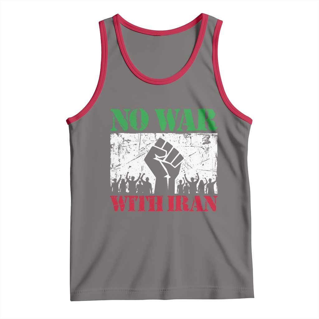 No War With Iran Tank Top Free Iran Peace Seeker Gift TS12 Deep Heather Red Print Your Wear