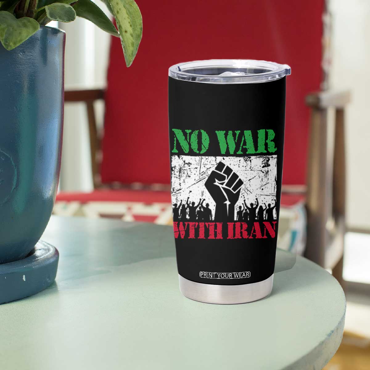 No War With Iran Tumbler Cup Free Iran Peace Seeker Gift TS12 Print Your Wear