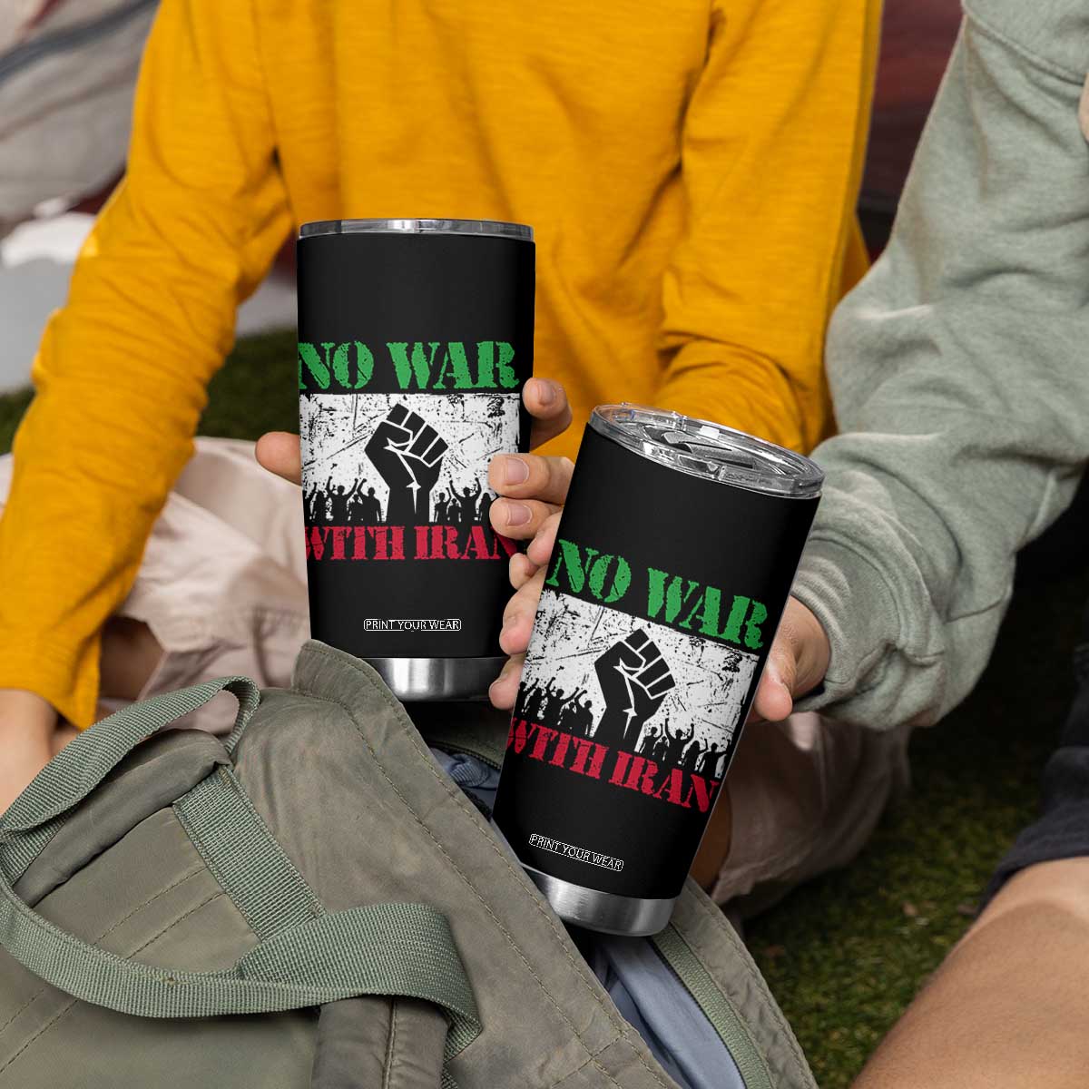 No War With Iran Tumbler Cup Free Iran Peace Seeker Gift TS12 Print Your Wear