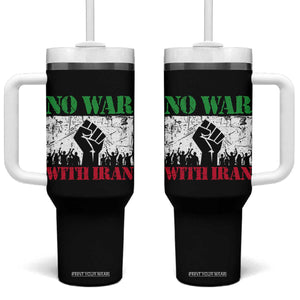 No War With Iran Tumbler With Handle Free Iran Peace Seeker Gift TS12 One Size: 40 oz Black Print Your Wear