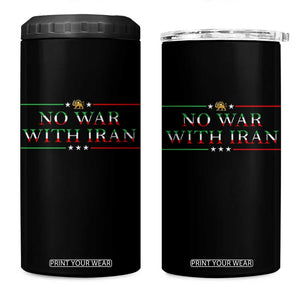 No War With Iran Peace Statement Gift 4 in 1 Can Cooler Tumbler TS12 One Size: 16 oz Black Print Your Wear