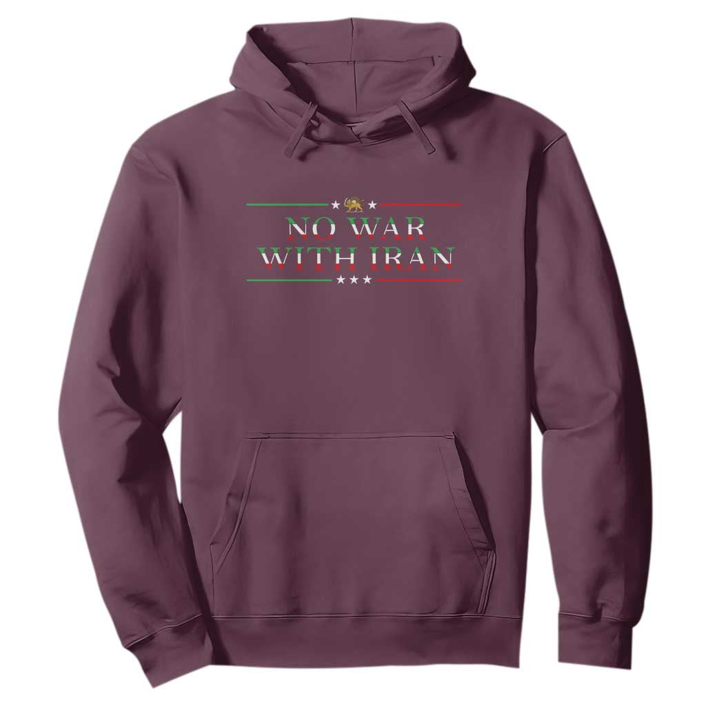 No War With Iran Peace Statement Gift Hoodie TS12 Maroon Print Your Wear