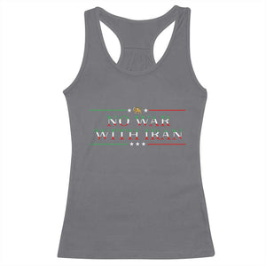 No War With Iran Peace Statement Gift Racerback Tank Top TS12 Charcoal Print Your Wear