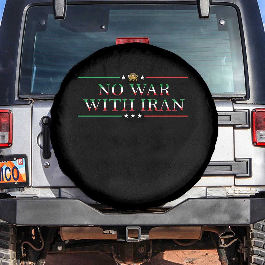 No War With Iran Peace Statement Gift Spare Tire Cover TS12 No hole Black Print Your Wear