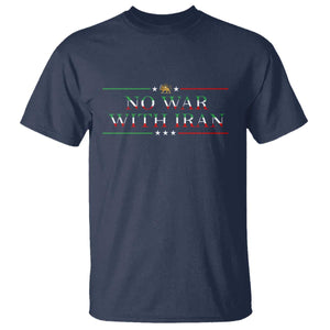 No War With Iran Peace Statement Gift T Shirt TS12 Navy Print Your Wear