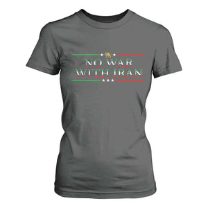 No War With Iran Peace Statement Gift T Shirt For Women TS12 Dark Heather Print Your Wear