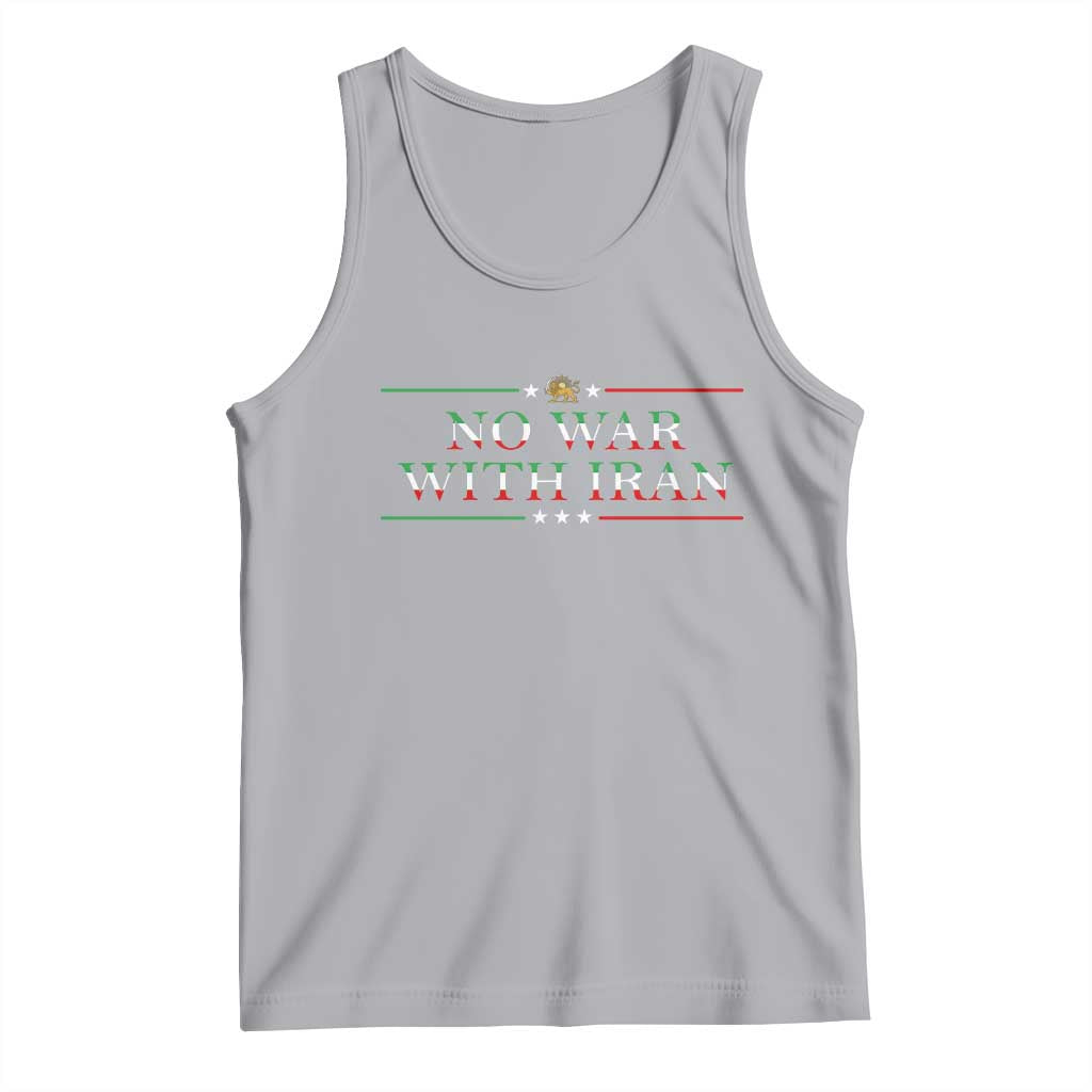 No War With Iran Peace Statement Gift Tank Top TS12 Athletic Heather Print Your Wear