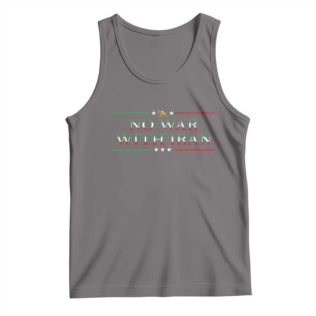 No War With Iran Peace Statement Gift Tank Top TS12 Deep Heather Print Your Wear