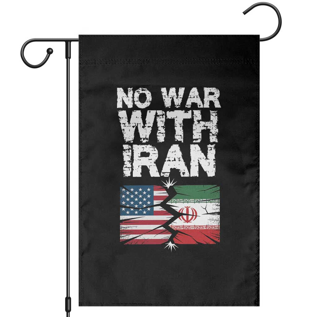 No War With Iran Garden Flag Support Iranian People Peace TS12 Black Print Your Wear