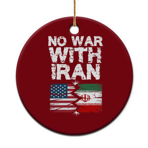 No War With Iran Ceramic Ornament Support Iranian People Peace TS12 1pc Red Print Your Wear