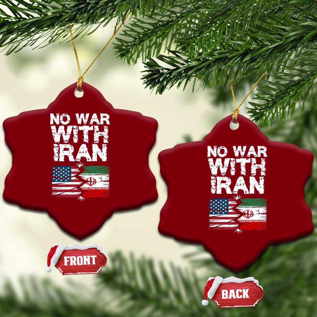 No War With Iran Ceramic Ornament Support Iranian People Peace TS12 Print Your Wear