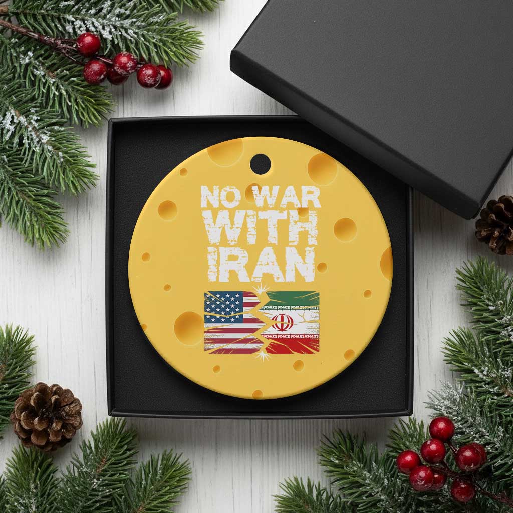 No War With Iran Ceramic Ornament Support Iranian People Peace TS12 1pc Yellow Cheese Print Your Wear