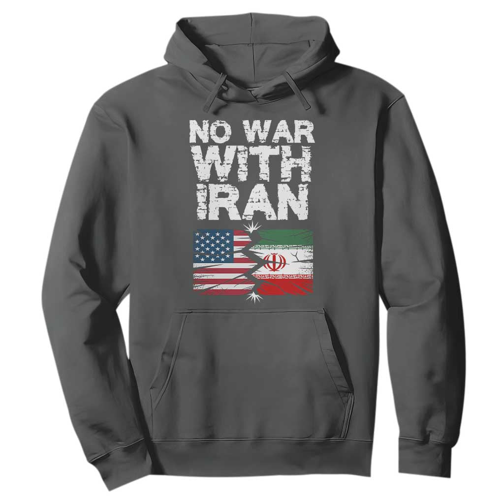 No War With Iran Hoodie Support Iranian People Peace TS12 Dark Heather Print Your Wear