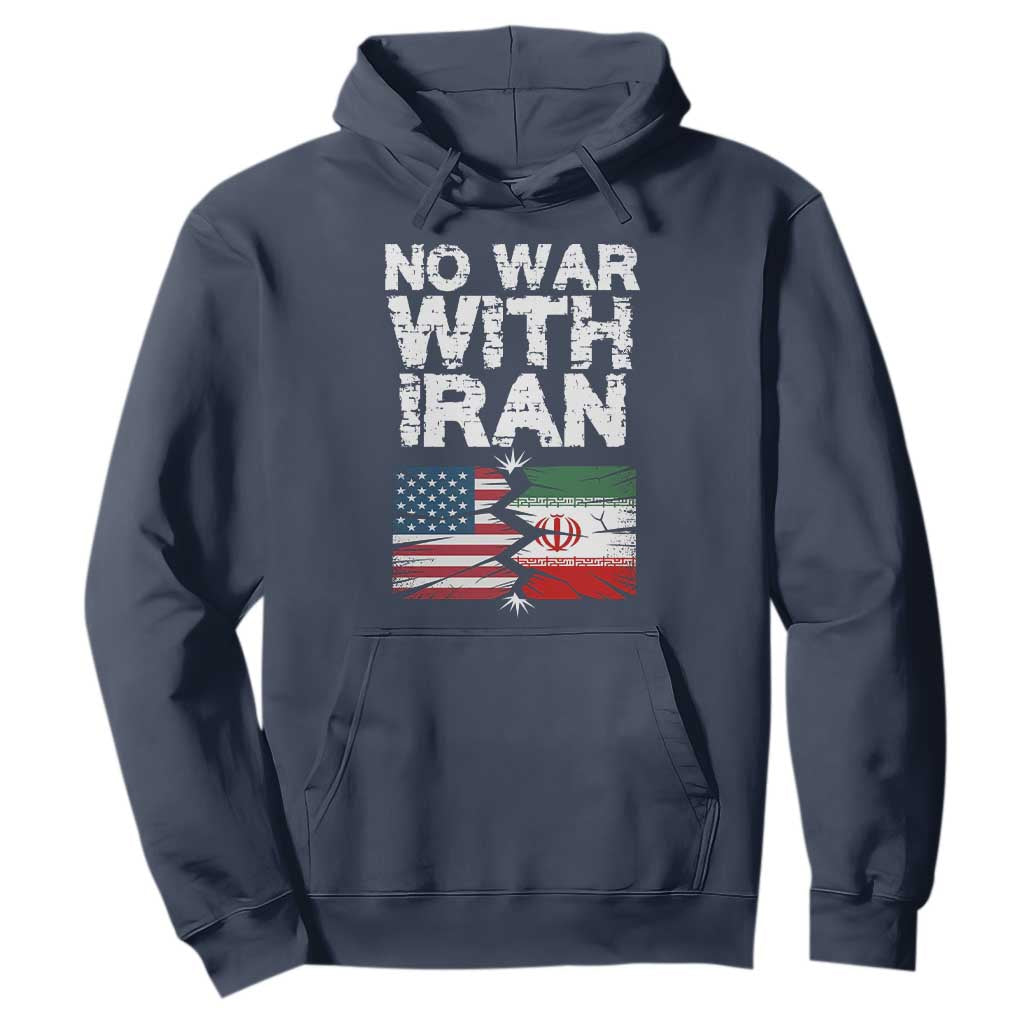 No War With Iran Hoodie Support Iranian People Peace TS12 Navy Print Your Wear