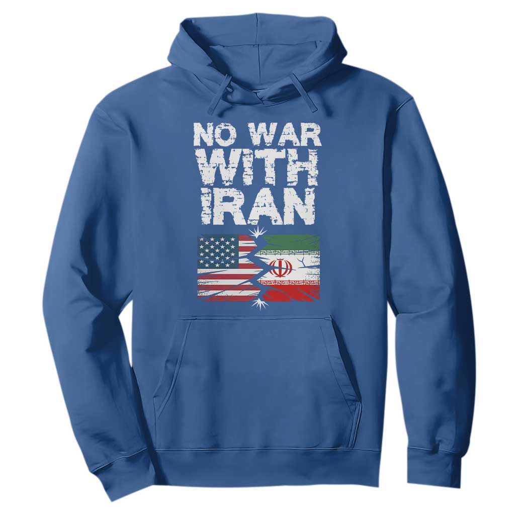 No War With Iran Hoodie Support Iranian People Peace TS12 Royal Blue Print Your Wear