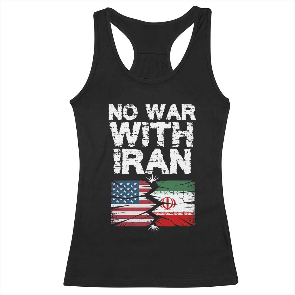 No War With Iran Racerback Tank Top Support Iranian People Peace TS12 Black Print Your Wear