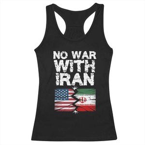 No War With Iran Racerback Tank Top Support Iranian People Peace TS12 Black Print Your Wear