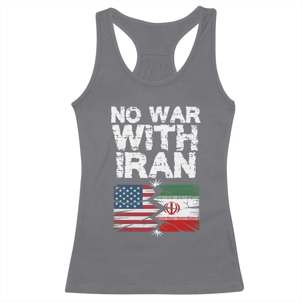 No War With Iran Racerback Tank Top Support Iranian People Peace TS12 Charcoal Print Your Wear