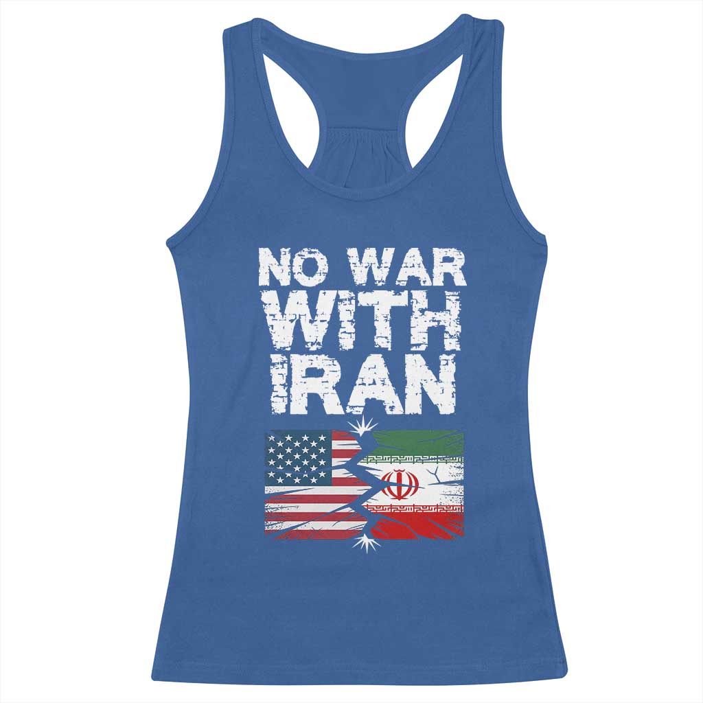 No War With Iran Racerback Tank Top Support Iranian People Peace TS12 Royal Blue Print Your Wear