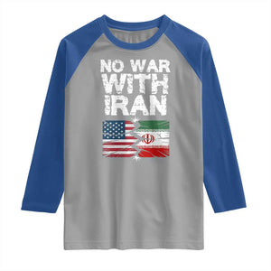 No War With Iran Raglan Shirt Support Iranian People Peace TS12 Sport Gray Royal Print Your Wear