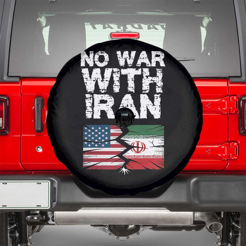 No War With Iran Spare Tire Cover Support Iranian People Peace TS12 Black Print Your Wear