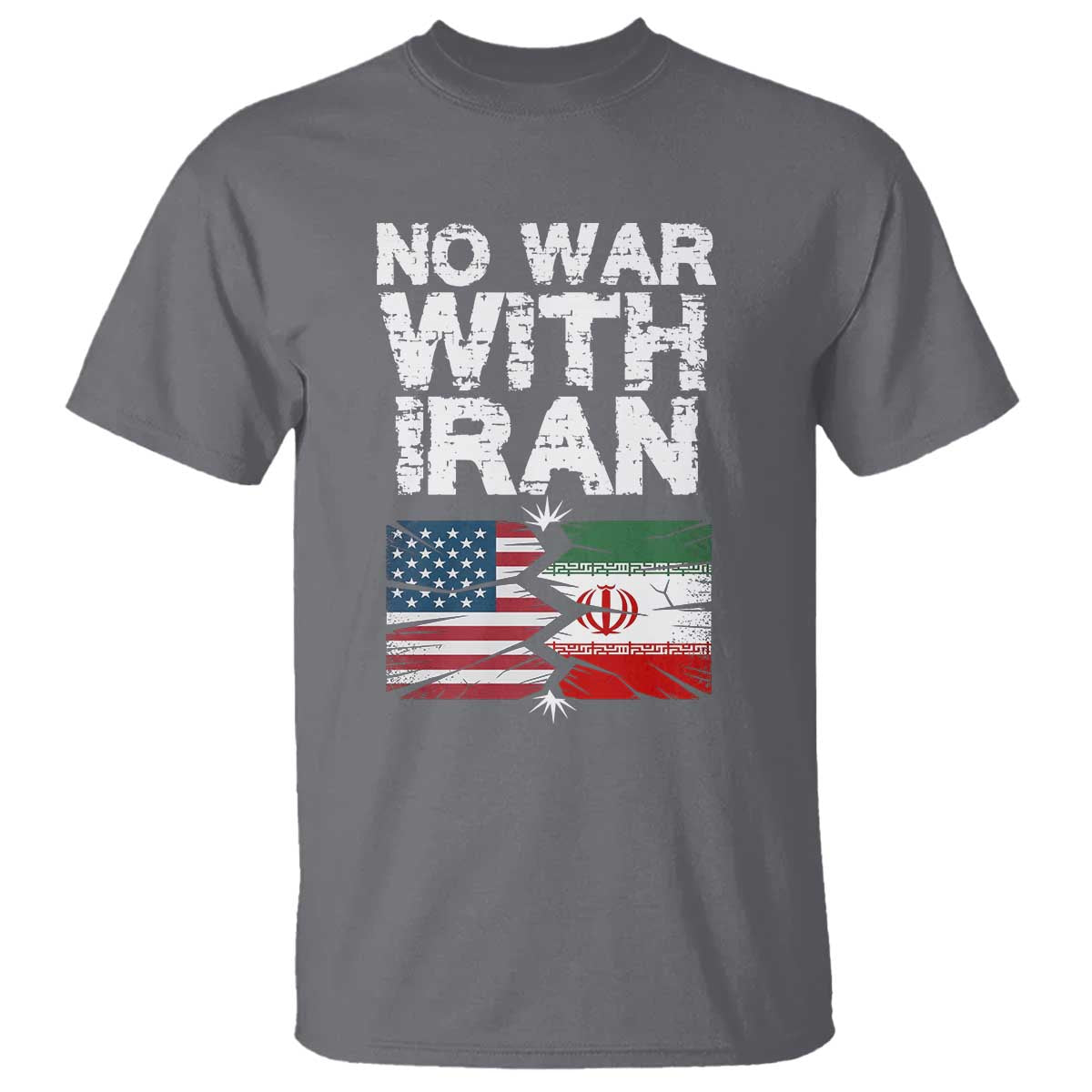 No War With Iran T Shirt Support Iranian People Peace TS12 Charcoal Print Your Wear