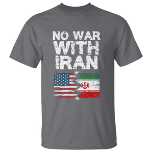 No War With Iran T Shirt Support Iranian People Peace TS12 Charcoal Print Your Wear