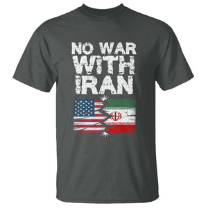No War With Iran T Shirt Support Iranian People Peace TS12 Dark Heather Print Your Wear