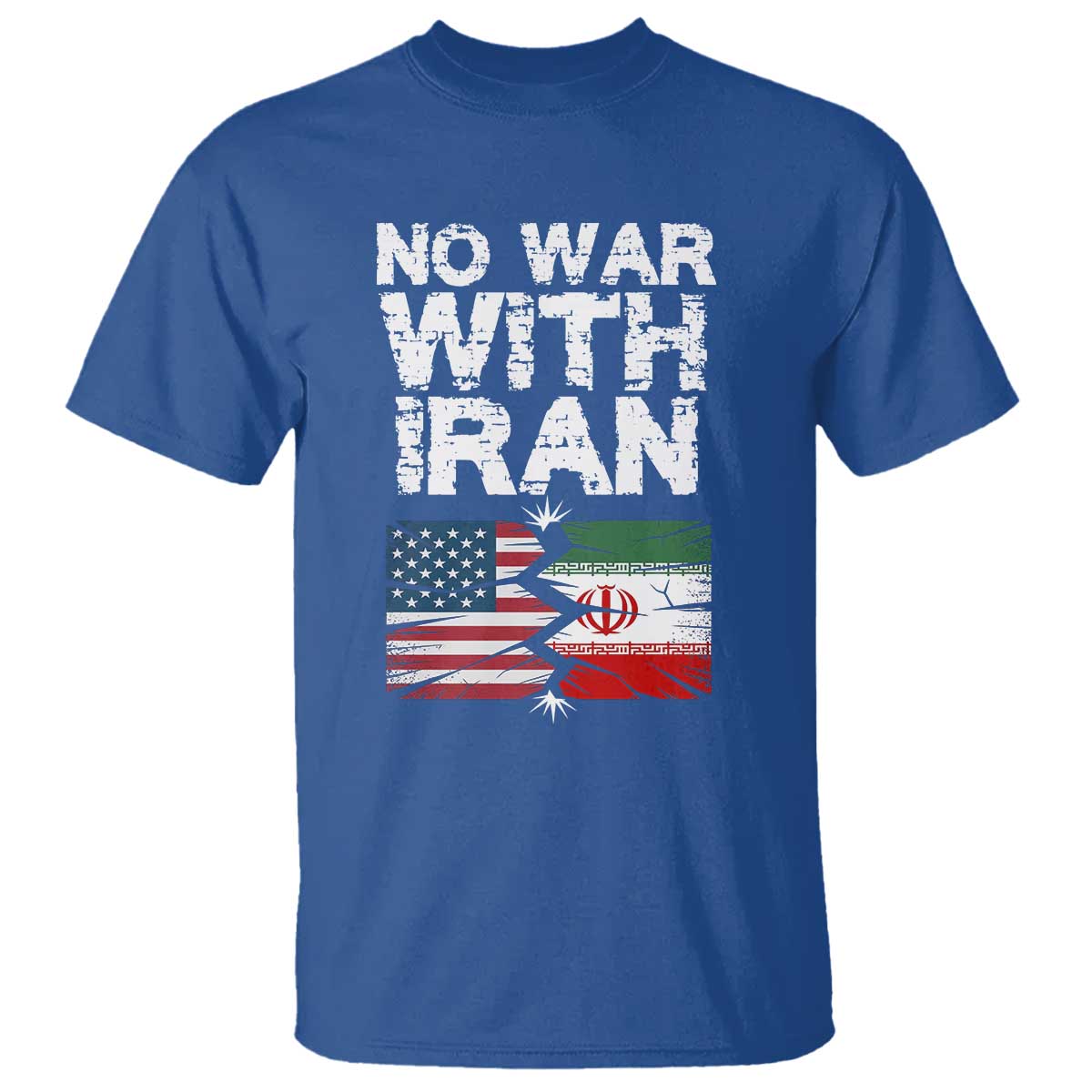 No War With Iran T Shirt Support Iranian People Peace TS12 Royal Blue Print Your Wear