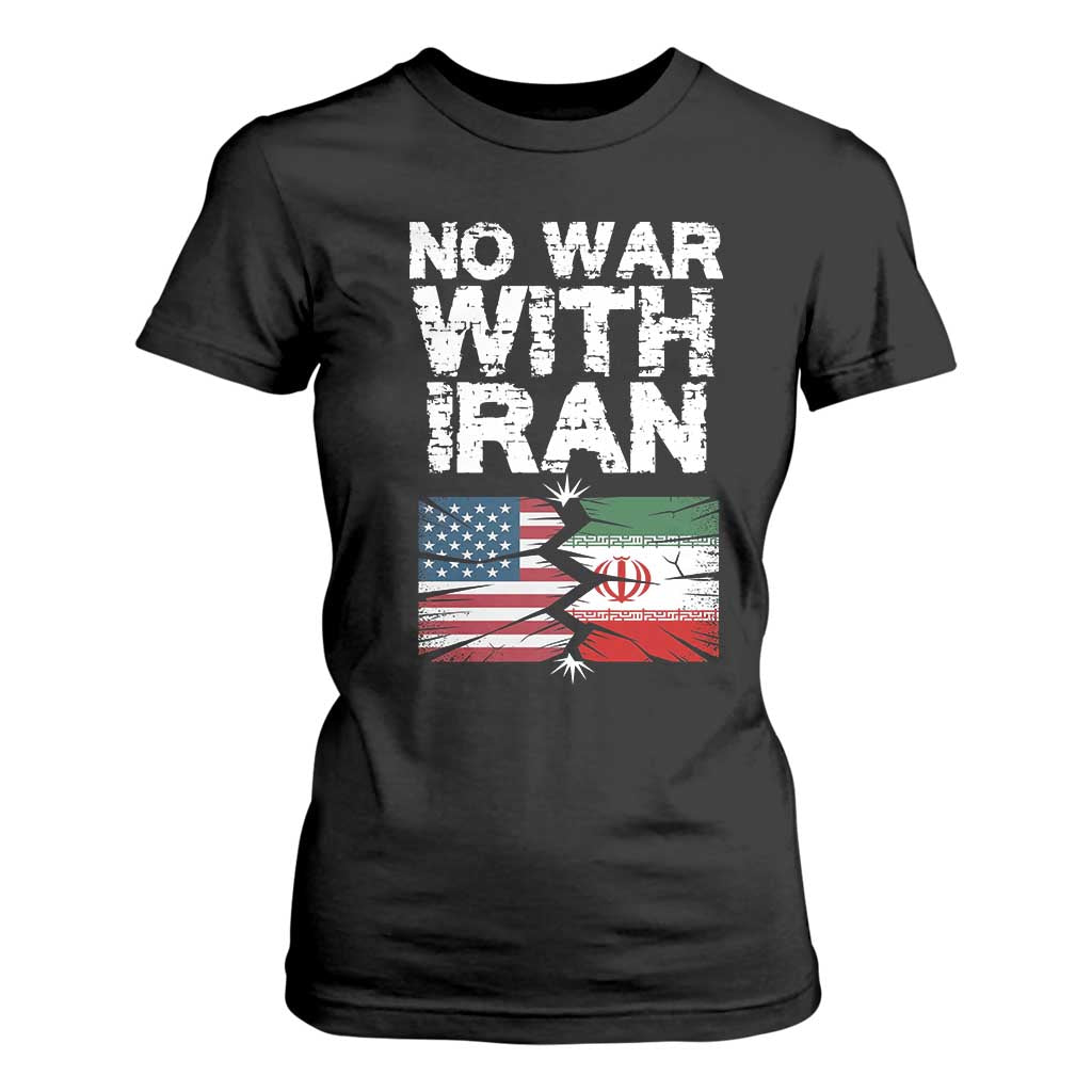 No War With Iran T Shirt For Women Support Iranian People Peace TS12 Black Print Your Wear