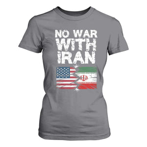 No War With Iran T Shirt For Women Support Iranian People Peace TS12 Charcoal Print Your Wear