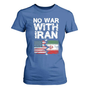 No War With Iran T Shirt For Women Support Iranian People Peace TS12 Royal Blue Print Your Wear