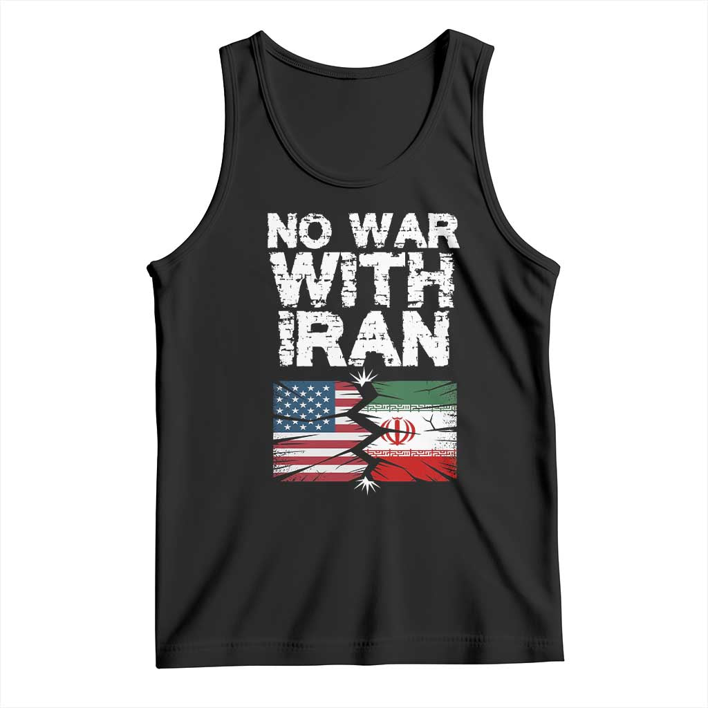 No War With Iran Tank Top Support Iranian People Peace TS12 Black Print Your Wear