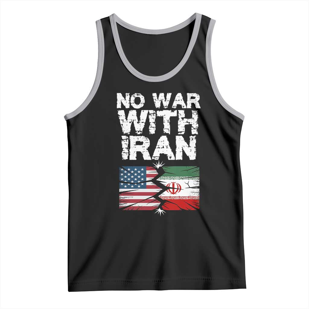No War With Iran Tank Top Support Iranian People Peace TS12 Black Athletic Heather Print Your Wear