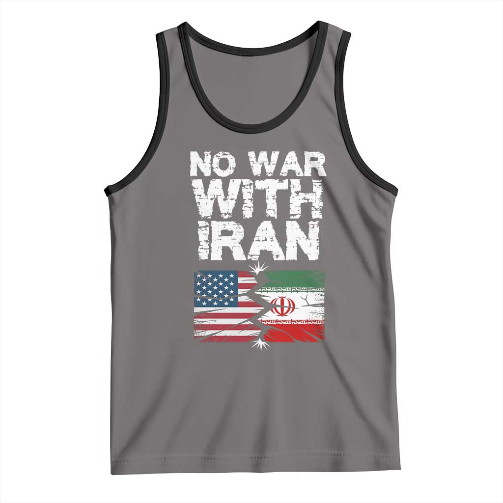 No War With Iran Tank Top Support Iranian People Peace TS12 Deep Heather Black Print Your Wear