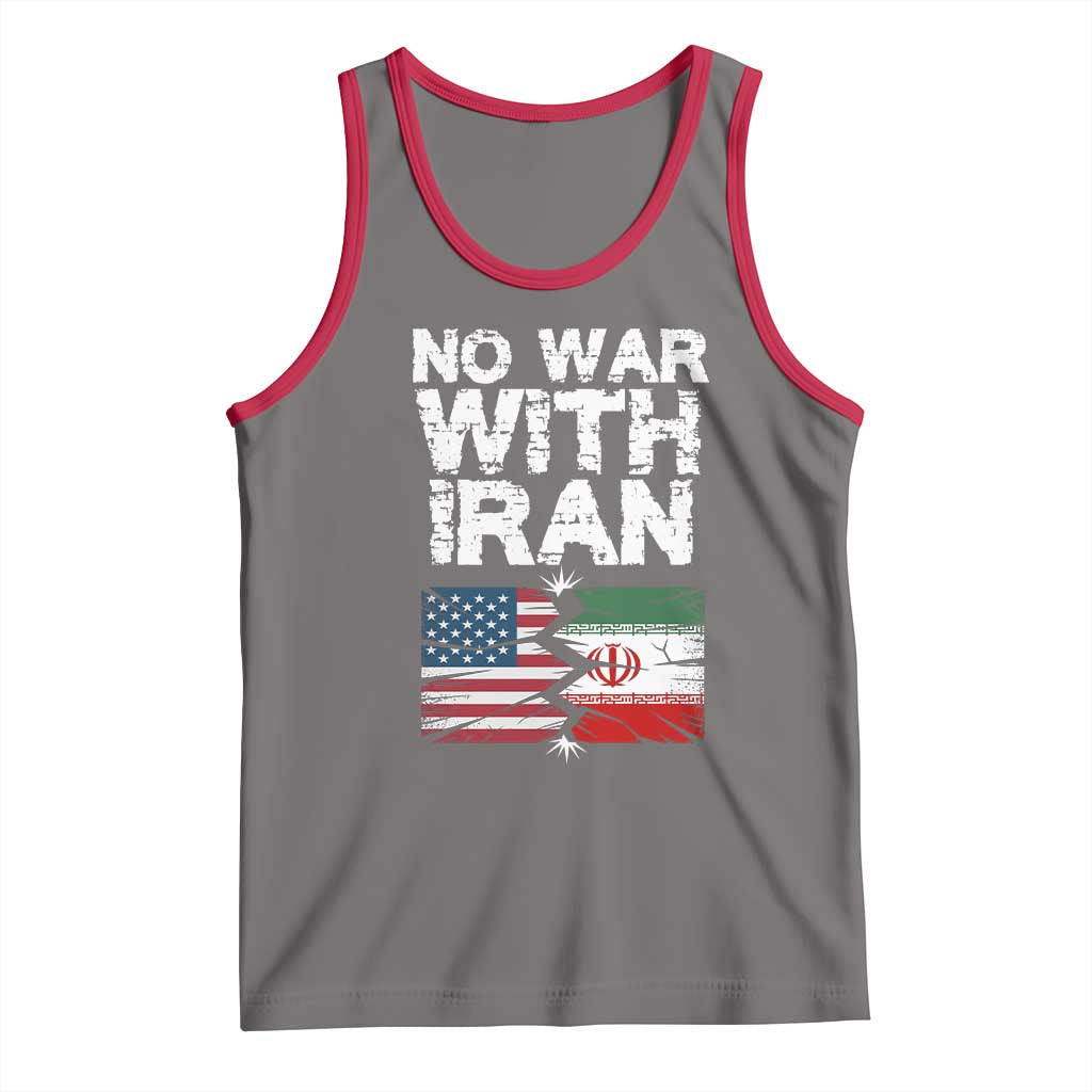 No War With Iran Tank Top Support Iranian People Peace TS12 Deep Heather Red Print Your Wear