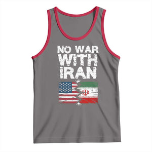 No War With Iran Tank Top Support Iranian People Peace TS12 Deep Heather Red Print Your Wear