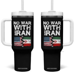 No War With Iran Tumbler With Handle Support Iranian People Peace TS12 One Size: 40 oz Black Print Your Wear