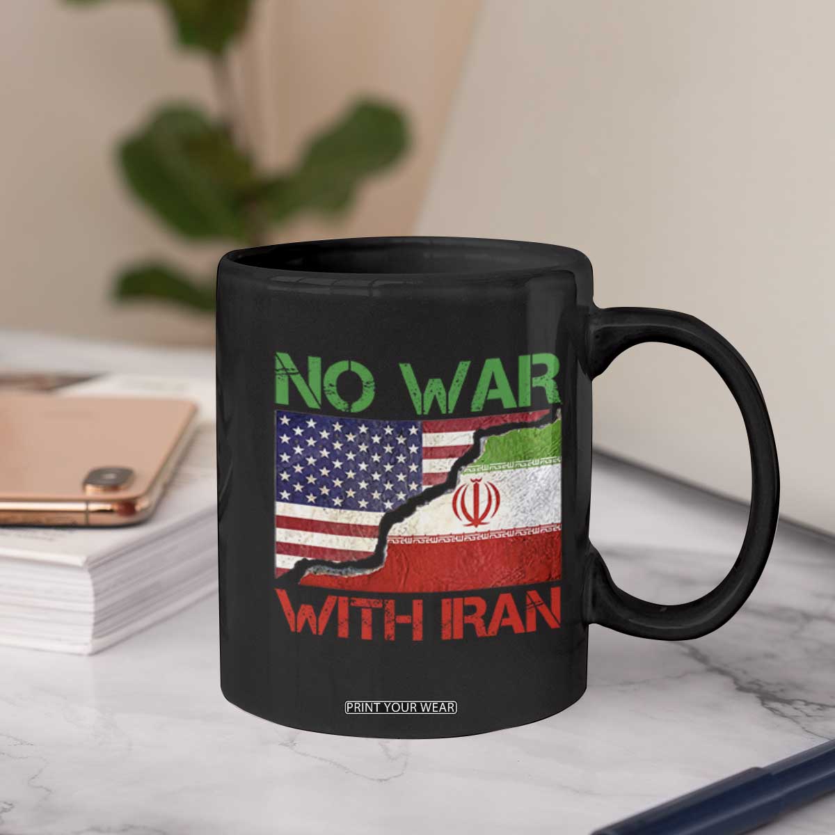 No War With Iran Coffee Mug Middle East Freedom TS12 Print Your Wear
