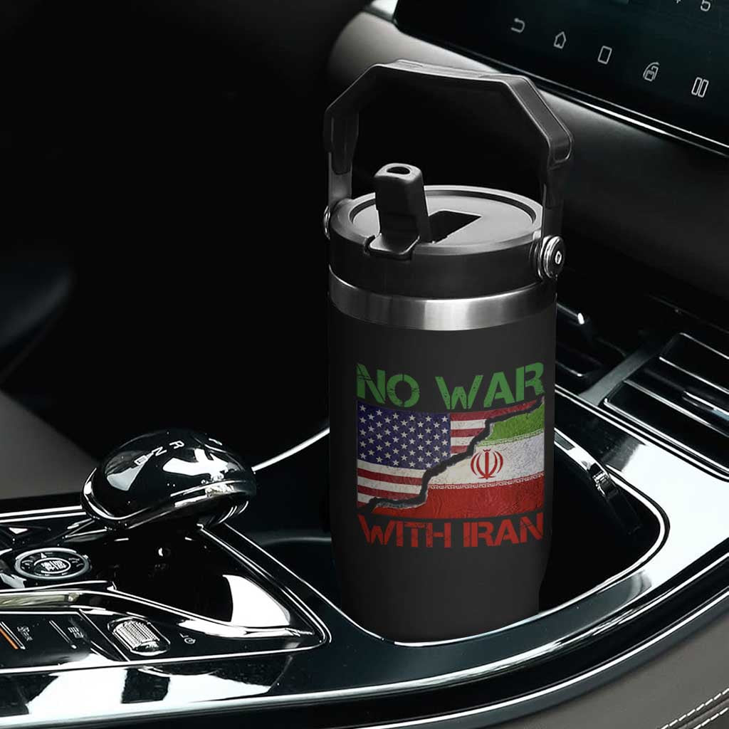 No War With Iran Flip Straw Tumbler Middle East Freedom TS12 Print Your Wear