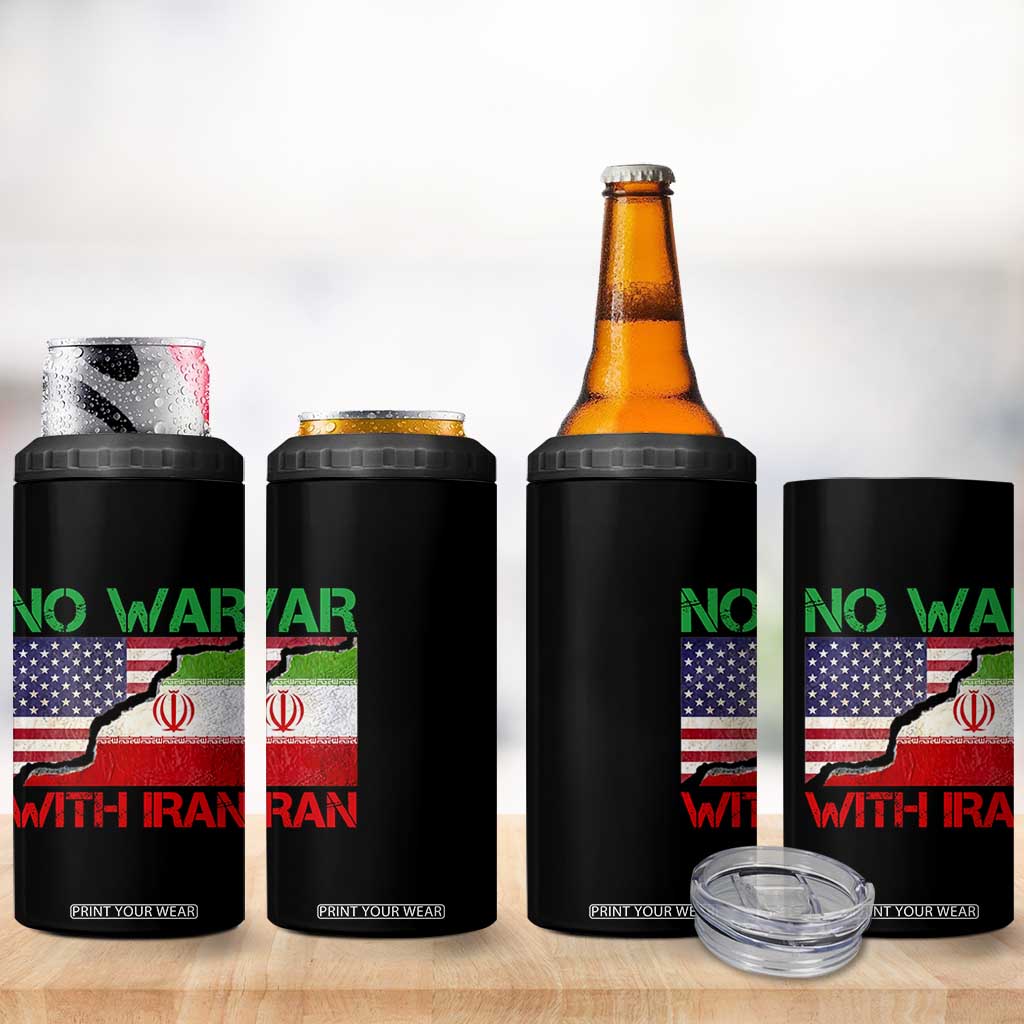 No War With Iran 4 in 1 Can Cooler Tumbler Middle East Freedom TS12 Print Your Wear