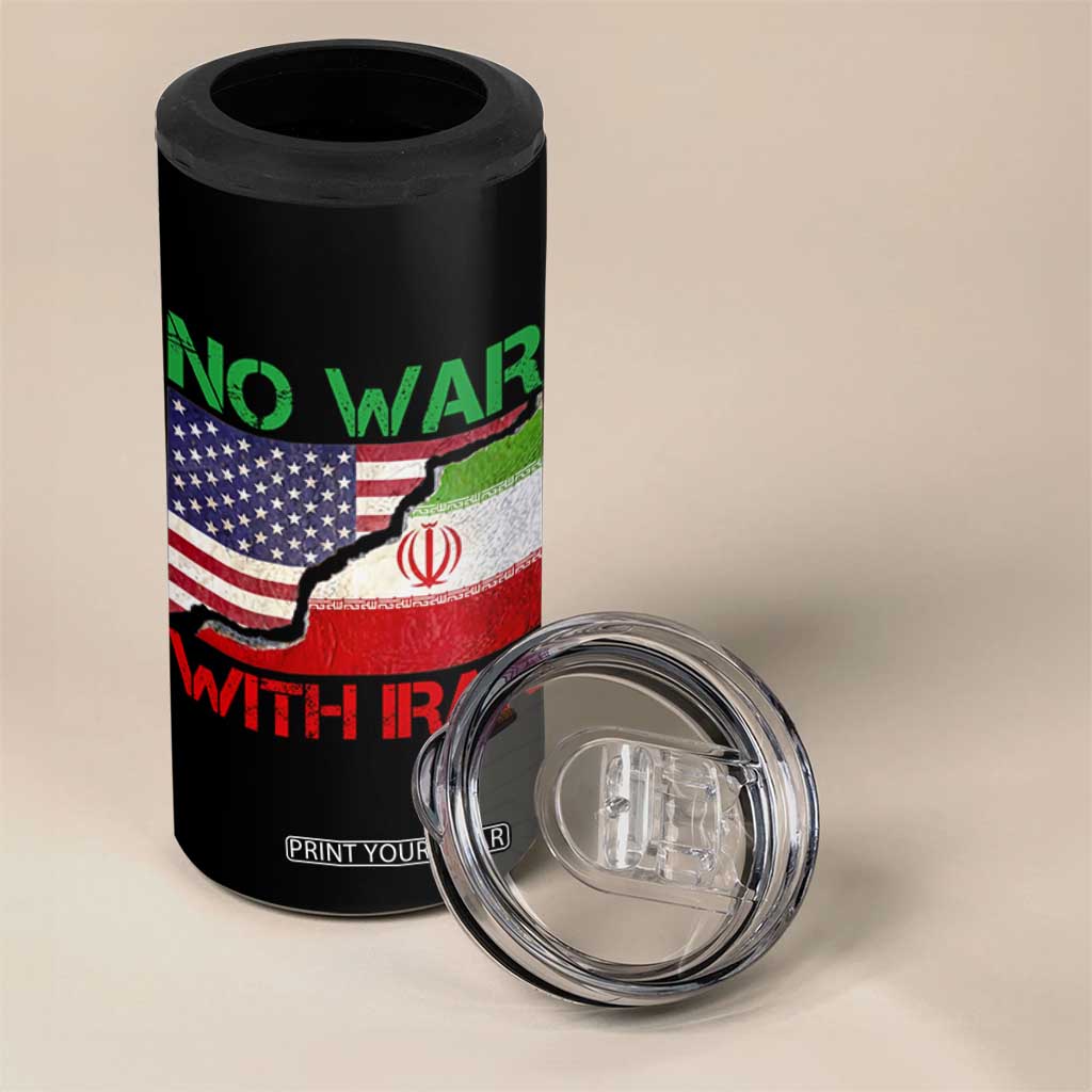 No War With Iran 4 in 1 Can Cooler Tumbler Middle East Freedom TS12 Print Your Wear