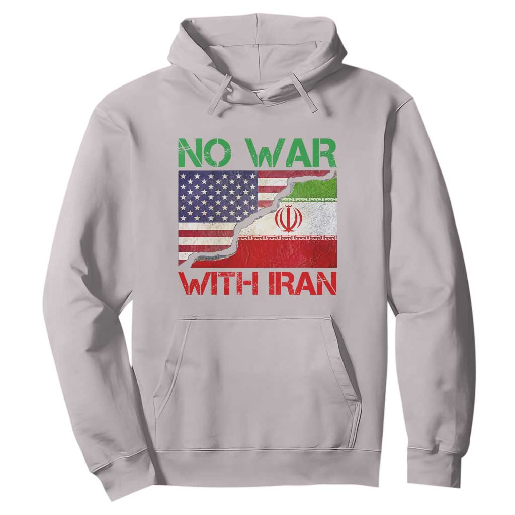 No War With Iran Hoodie Middle East Freedom TS12 Ice Gray Print Your Wear