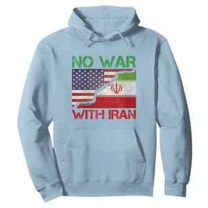 No War With Iran Hoodie Middle East Freedom TS12 Light Blue Print Your Wear