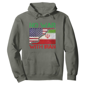No War With Iran Hoodie Middle East Freedom TS12 Military Green Print Your Wear