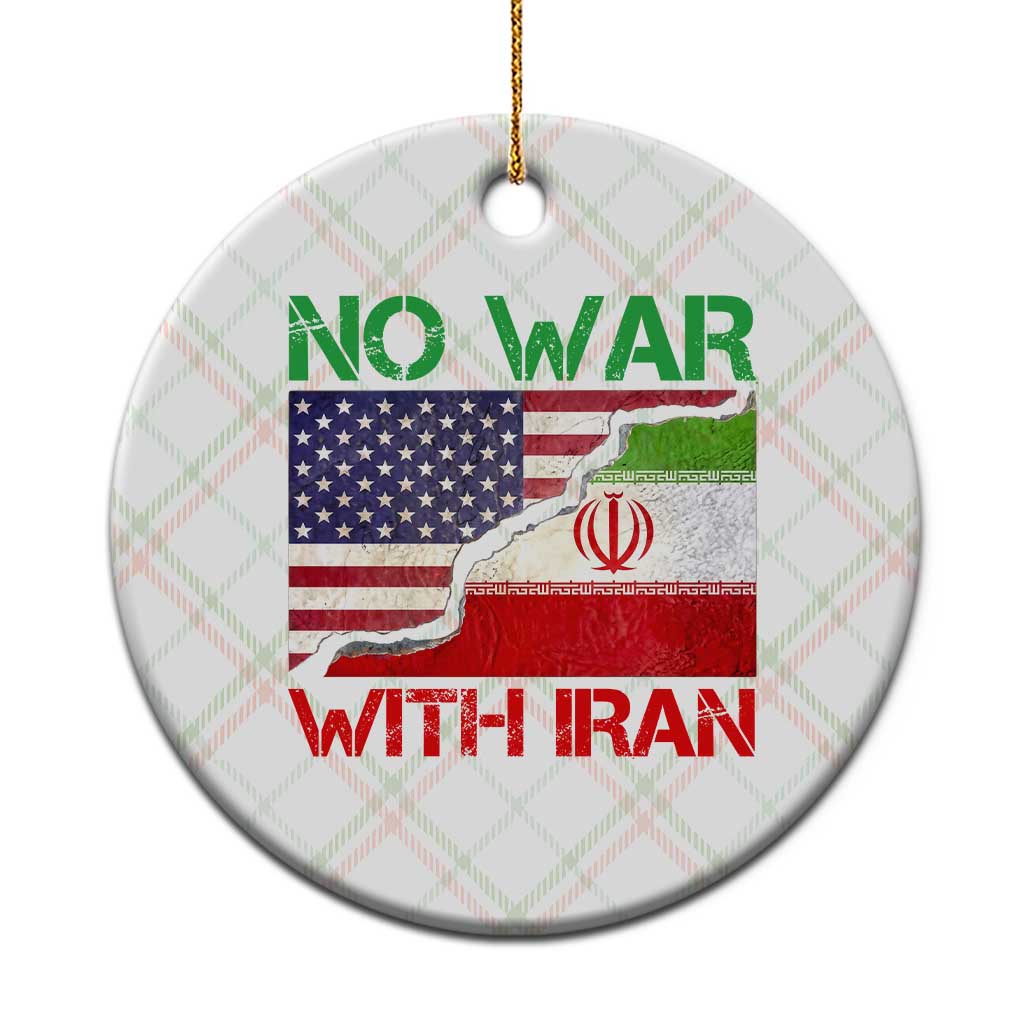No War With Iran Ceramic Ornament Middle East Freedom TS12 1pc Christmas Plaid Print Your Wear