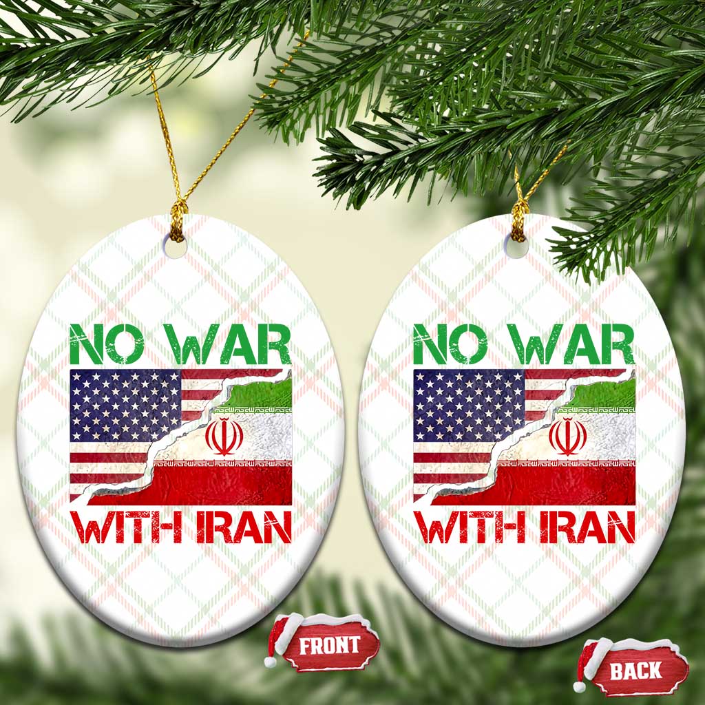 No War With Iran Ceramic Ornament Middle East Freedom TS12 Print Your Wear