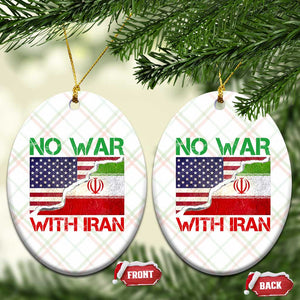 No War With Iran Ceramic Ornament Middle East Freedom TS12 Print Your Wear