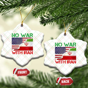No War With Iran Ceramic Ornament Middle East Freedom TS12 Print Your Wear