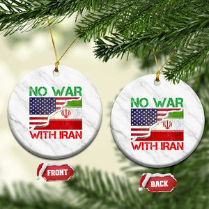 No War With Iran Ceramic Ornament Middle East Freedom TS12 1pc White Marble Print Your Wear